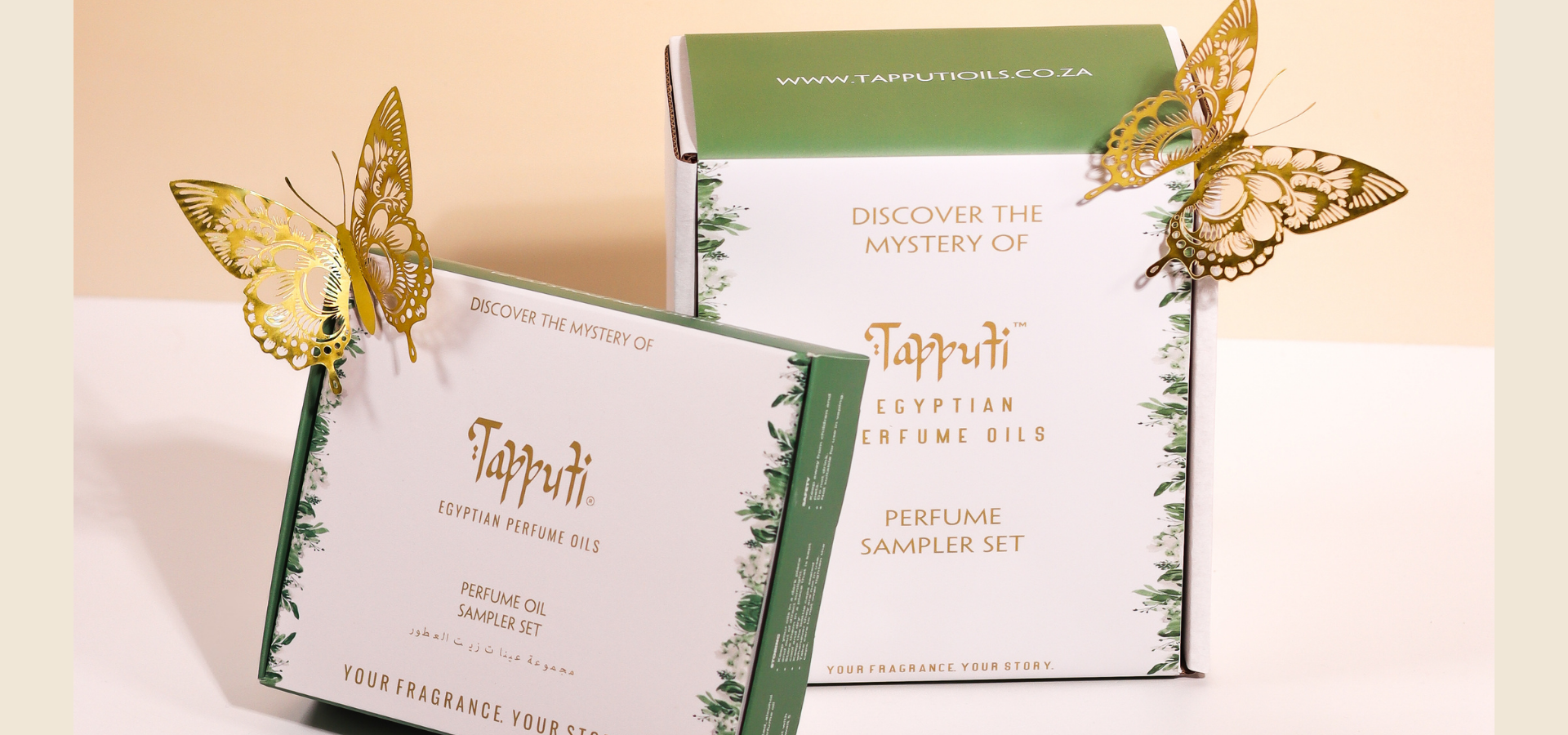 Tappuffi perfume sampler set with decorative butterflies on a light backgroundslider_item_PLmpG4