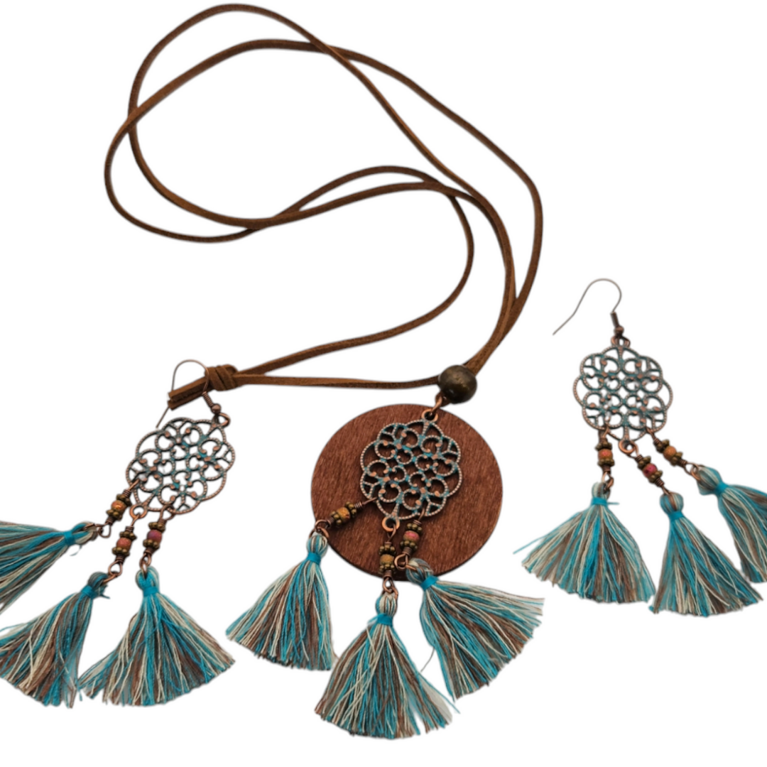 Western Necklace And Earring Set