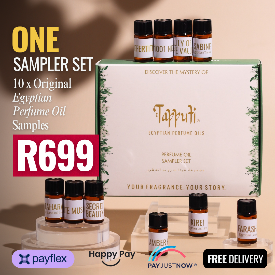Test 10 x luxury Egyptian Perfume Oils before buying full size - Customize your own.