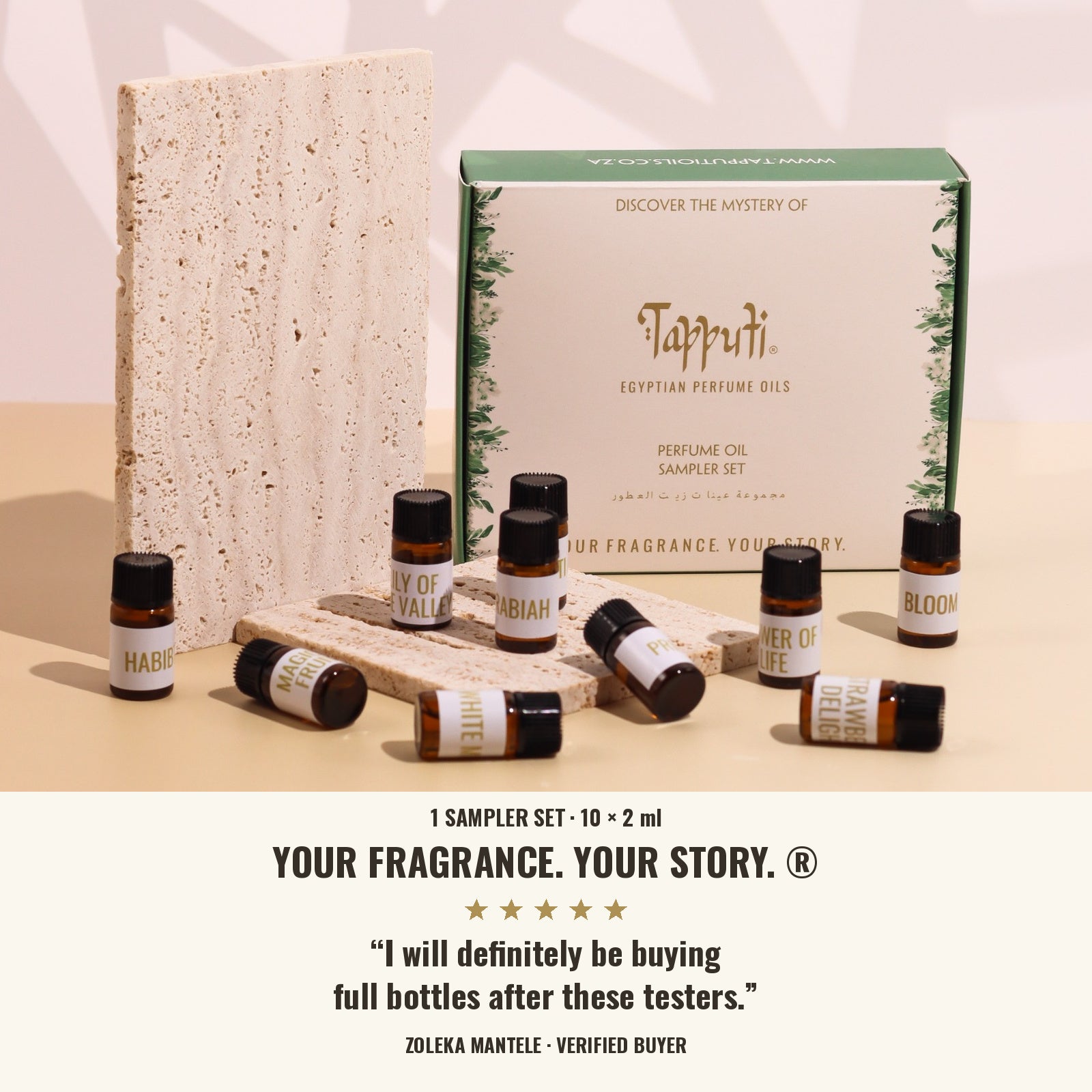 Test 10 x 2ml Egyptian Perfume Oils | Tapputi Egyptian Perfume Oils