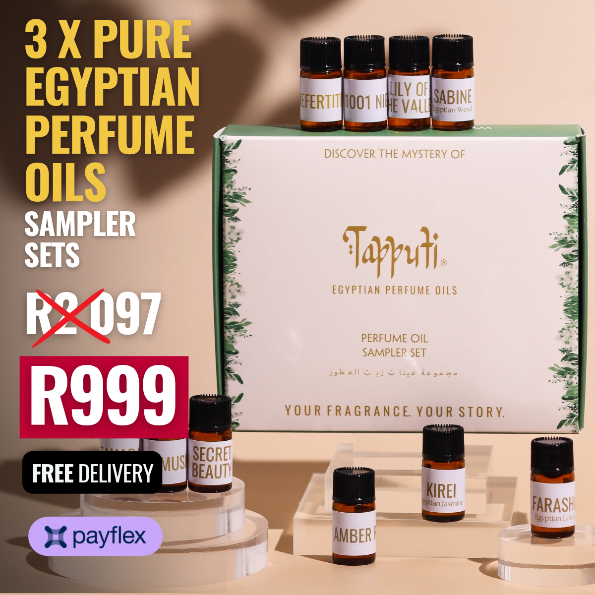Test 30 x 2ml Egyptian Perfume Oils
